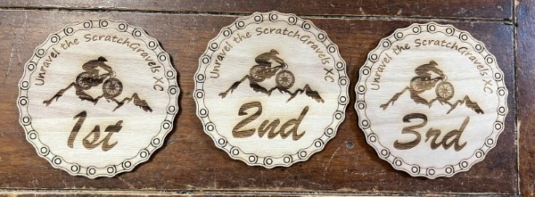 Laser cut and engraved wooden trophies