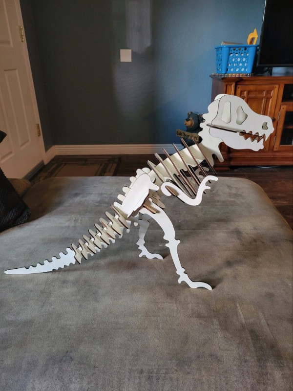 Laser cutout 3D dinosaur puzzle/model