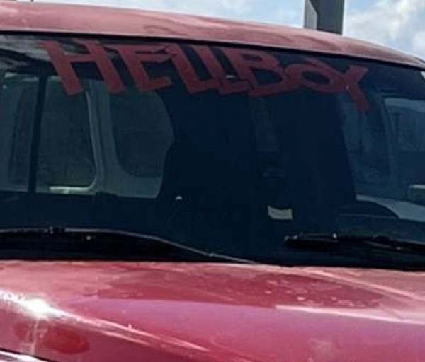 Hellboy windshield vinyl decal